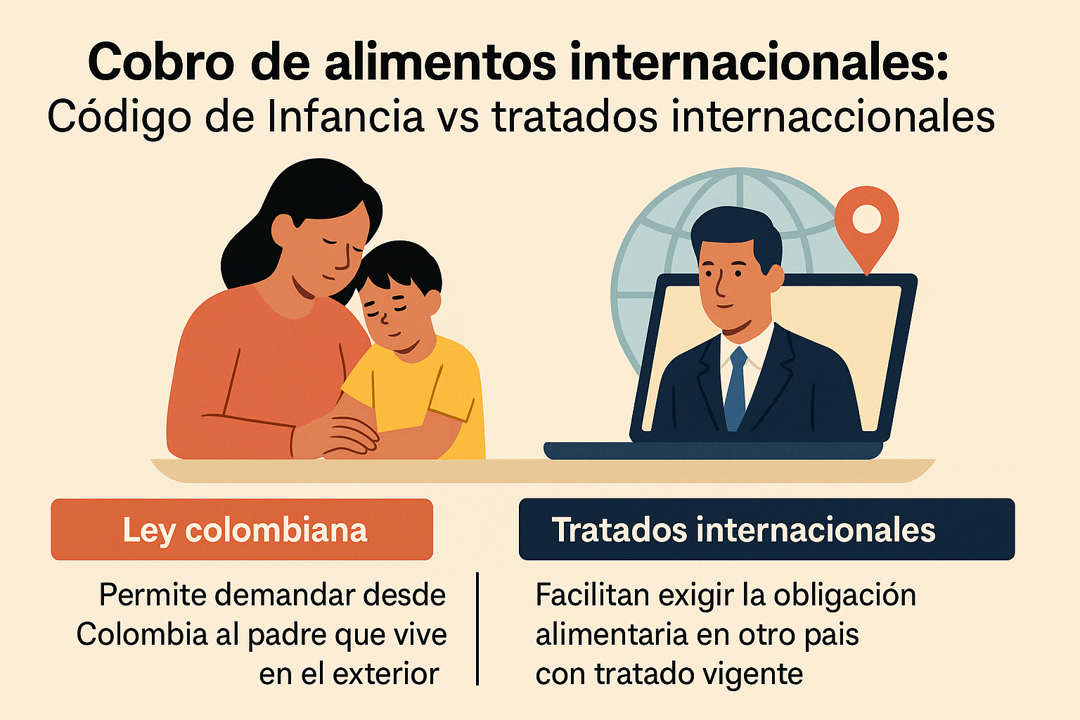  Alimentos internacionales: aplicación del Código de Infancia vs tratados internacionales